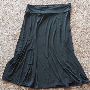Drama Gold Black A-Line Maxi Skirt XL Stretch Pull On